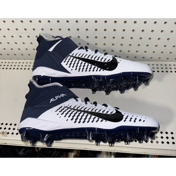 Nike Alpha Menace Pro 2 Mid Mens Football Cleats Size 13 Navy Blue White - Picture 5 of 8